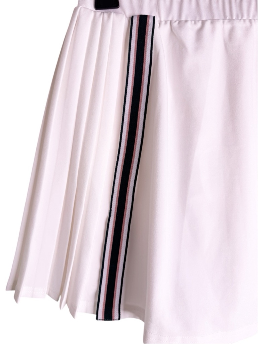 VARLEY Pleated Ribbon Trim Athletic Skort Size Small in Pure White - Picture 2 of 12